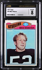 1977 TOPPS #99 MIKE WEEBSTER Rookie Card RC Graded NM-MT PITTSBURGH STEELERS HOF