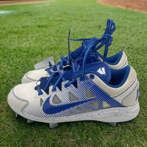 NIKE AIR HYPERDIAMOND PRO METAL WOMEN'S SOFTBALL CLEATS Blue White Size - Picture 1 of 6