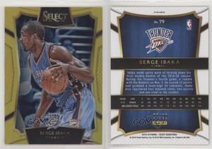 2015-16 Panini Select Concourse Gold Prizm /10 Serge Ibaka #79
