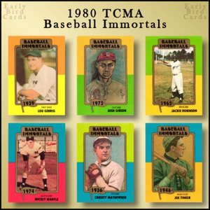 1980 TCMA Baseball Immortals (1-199) / Pick Your Cards / Buy4+ Save20% - Picture 1 of 202