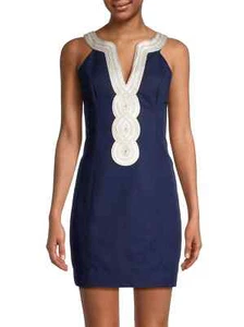 Lily Pulitzer FAB! Valli Embroidered Soutache Slip Dress in Black Size 8 - Picture 1 of 8