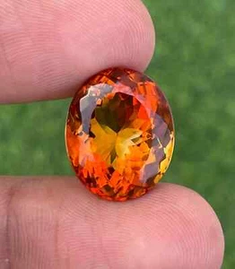Impecable 29,55 CT+ Zafiro Naranja Ceilán Natural Suelto Ovalado Certificado Piedra Preciosa - Imagen 1 de 5