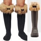 Hunter Kids Girl Faux Fur Cuff Boot Sock Tawny Size Medium US 11/13 20002903