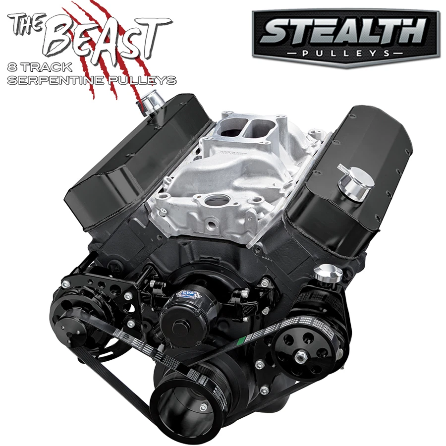 Kit de conversión de polea serpentina Chevy Big Block negro - bomba de agua eléctrica Foto 1 de 1