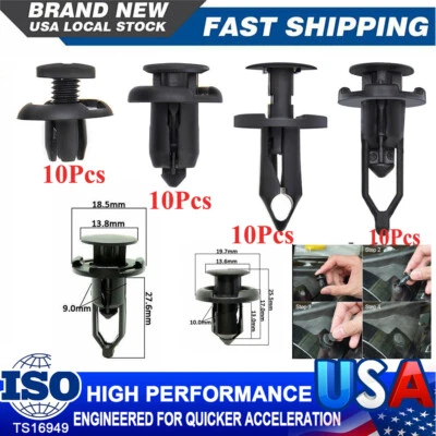 40x Carrocería de Coche Universal Empuje Guardabarros Retenedor Pin Remache Ajuste Clip Más Rápido Duradero Foto 1 de 4