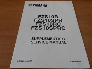 Genuine Yamaha 2002 FZS10R/SRP/RC/PRC Service Supplement Manual LIT-11616-16-33 - Bild 1 von 4