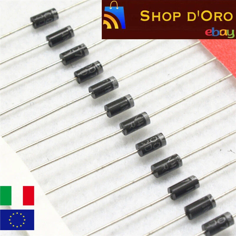 40PZ 1N4007 DIODO RETTIFICATORE RADDRIZZATORE DI POTENZA ANCHE PER PONTI DIODI