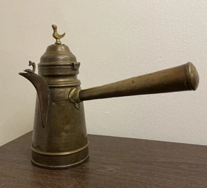 Antike Kaffeekanne Kupfer und Messing Dallah - Naher Osten arabischer islamischer Stil - Bild 1 von 12