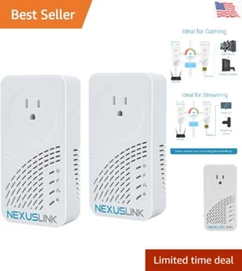 Wave 2 G.hn Powerline Adapter | Pass-Through Outlet | 2000 Mbps I 2-Unit Kit ... - Afbeelding 1 van 7