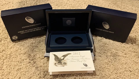 2012 American Eagle San Francisco Two-Coin Silver Proof Set Replacement Box/COA Cover