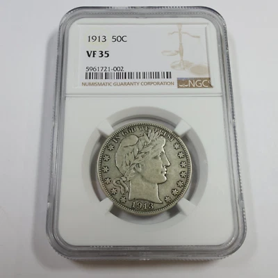 1913 P NGC VF35 - Silver Barber Half 50C US Coin #54286A - Image 1 of 3
