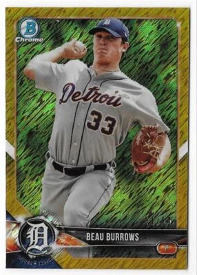 2018 Bowman Chrome Gold Shimmer Refractor Beau Burrows Rookie /50 #BCP216 - Image 1 of 2