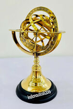 Nautical Brass ArmillaryWith Wooden Base 8" Armillary Sphere Globe Armillary