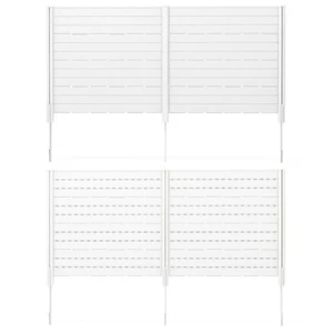 Patio Outdoor Garden 2-panel Privacy Fence Screen Heavy Duty w/5 Ground Stakes - Picture 1 of 11