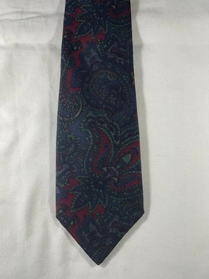Vintage St Michael paisley print silk skinny tie - Image 1 of 4