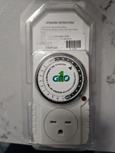 NUOVO IN SCATOLA Grow1 240V Timer meccanico a presa singola BND-50/U39B  - Foto 1 di 2