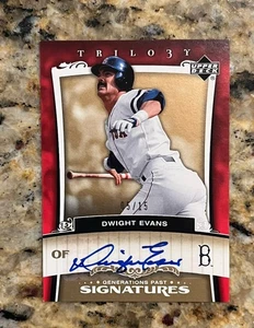 DWIGHT EVANS 2005 UD TRILOGY FIRME DEL PASSATO SP GOLD AUTO /15 RED SOX - Foto 1 di 2