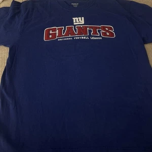 Men’s NY Giants NFL T-Shirt Blue Size L Pre-Owned Reebok Brand - Picture 1 of 7