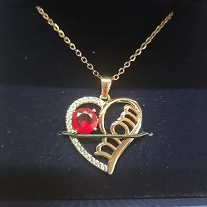 Januar Geburtsstein 925 Sterling Silber "Mama" Herz Halskette mit CZ Stein - Bild 1 von 6