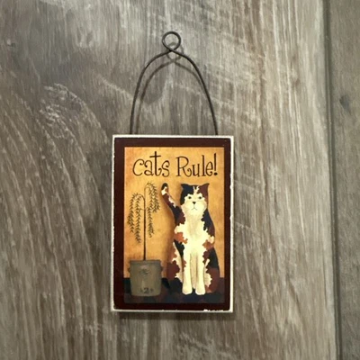 Mini letrero colgante Cats Rule  Foto 1 de 4