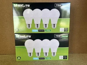 8 Pack Maxlite 10W LED Bulb = 75 watt replace A19 Daylight 5000K LED Light 75w - Picture 1 of 5