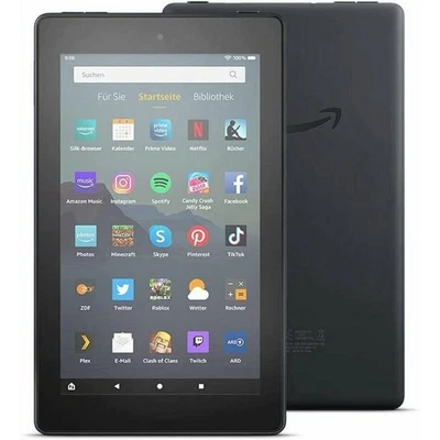 Amazon Fire 7 Tablet 16 GB (9. Generation) Schwarz + Silikonhülle - Bild 1 von 3