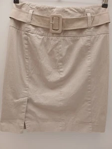 Benetton Skirt with Stretch, size 44 waist 32" Wide Belt & Split Hem Length 23". - Picture 1 of 22