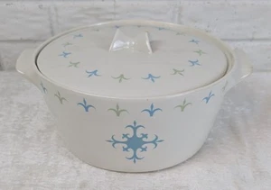 Rare Atomic Ben Seibel Iroquois Thane 10-3/8" Dutch Oven Fleur De Lis Blue Green - Picture 1 of 18