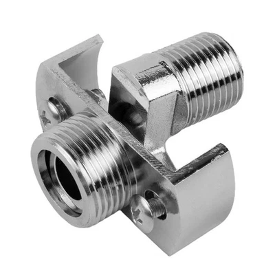 Pommeau de douche cuivre angle réglable matière solide chromage fin - Photo 1/4