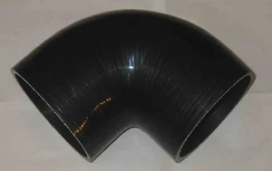 3.5" to 3.5" Silicone 90 degree Elbow Bending Reducer Turbo, Black - Bild 1 von 1