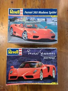LOT OF 2~Revell 1/24~Ferrari 360 Modena Spider & ENZO~Model Car Kits~