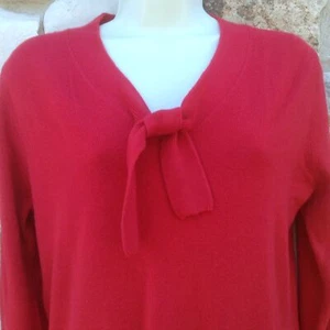 Suéter Raisey Cuello Corbata Mujer M Rojo Mangas Largas Ligero Acrílico - Imagen 1 de 4