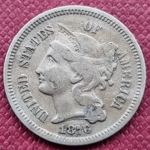 1876 Three Cent Nickel 3c Better Grade #53882 Cover