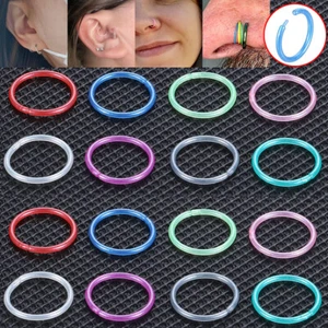 20 g bunte Nasenring Reifen 16-80 Stück Acryl Septum Lippe Ohr Tragus Ring Halter - Bild 1 von 11