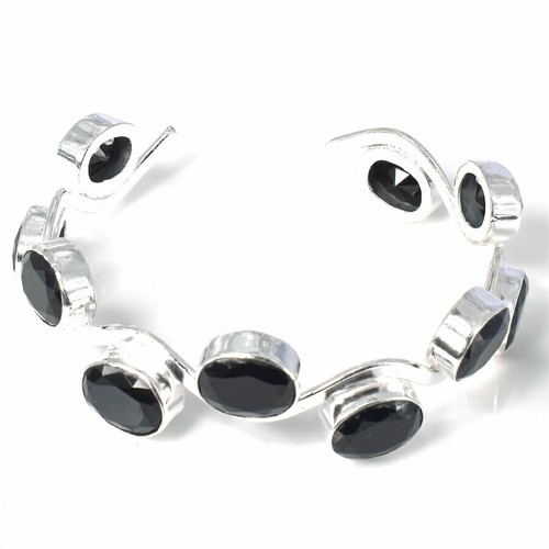 VALENTINO Bracciale bigiotteria fatto a mano argento sterling 925 pietra spinello nero misura 7 8