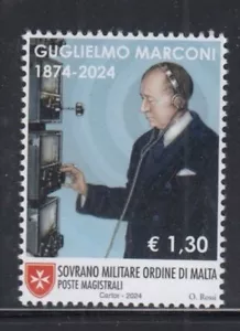 SOVEREIGN MILITARY ORDER OF MALTA Guglielmo Marconi, Inventor MNH stamp - Picture 1 of 1