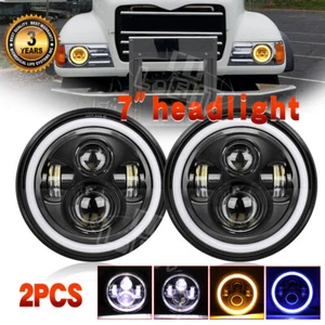 Par de faros LED redondos de 7 pulgadas azul alto/bajo DRL para camiones de volteo Mack Granite CV713 - Imagen 1 de 12