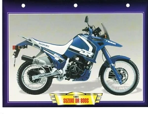 CARTE FICHE TECHNIQUE MOTO. SUZUKI DR 800S. 1991. NEUVE. Editions Atlas - Picture 1 of 1