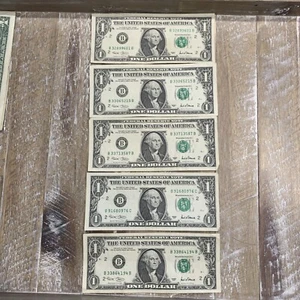 2001 $1 (ONE DOLLAR) (5)) Lot New York “B” Notes - Picture 1 of 6