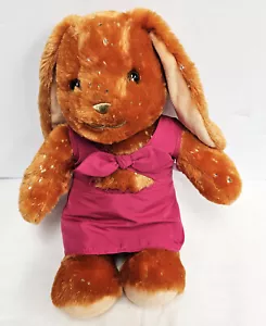 Build A Bear Pumpkin Spice Pawlette Sparkles Bunny Rabbit Tagged Dark Pink Dress - Picture 1 of 24
