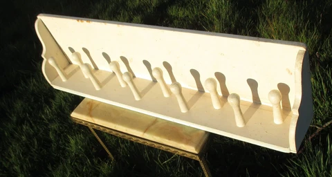 Vintage Barn Rustic Peg Coat Rack Authentic 10 Hooks Charming White Paint Cover