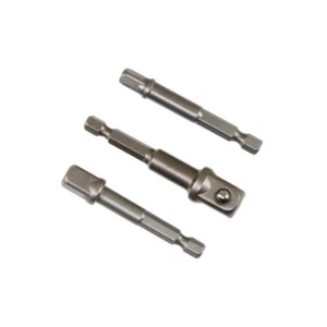 US PRO Tools 3pc Power Cordless Drill Socket Sockets Adapters, 1/2 3/8 1/4" 1363 - Picture 1 of 2