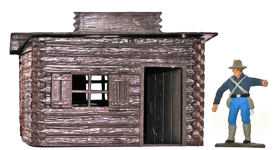 Marx Refundido 54mm 2 Piezas Western Cabin - Plástico Duro - Figura 60mm a Escala Foto 1 de 1