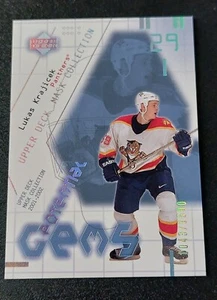 2001-02 UD Mask Collection Lukas Krajicek Potential Gems Card #148. 1043/1500 - Picture 1 of 3
