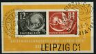 East Germany (DDR) 1950 DEBRIA MS used, dual cancel + Leipzig cachet