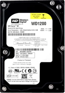 Hard Drive WD Caviar 120GB 7200U/Min 8MB Pata / Ata / Ide WD1200JS 3.5'' Inch - Picture 1 of 3