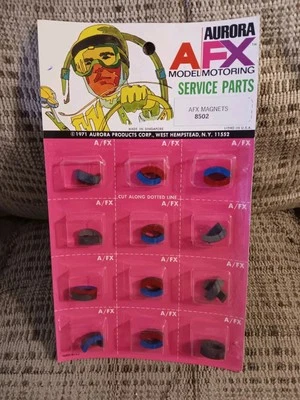 Piezas de servicio AFX #8502 (1971) - Imanes - 12 pares - De colección Nuevo de Lote Antiguo Foto 1 de 4