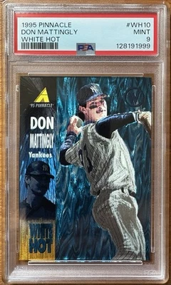 Don Mattingly 1995 Pinnacle White Hot Insert #WH 10 PSA 9 COMO NUEVO - Capitán de los Yankees Foto 1 de 2