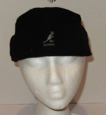 De colección Y2K Kangol Newsboy Cabbie Driver Sombrero Gorra Visera Negro Talla Pequeña 507 Lana Foto 1 de 4