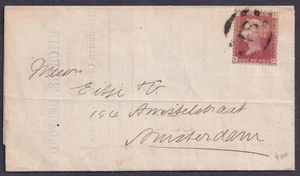 1879 1d Red SG 43 Pl 215 FF 'FS' Foreign Service to Amsterdam Printed Prices FU - Picture 1 of 2